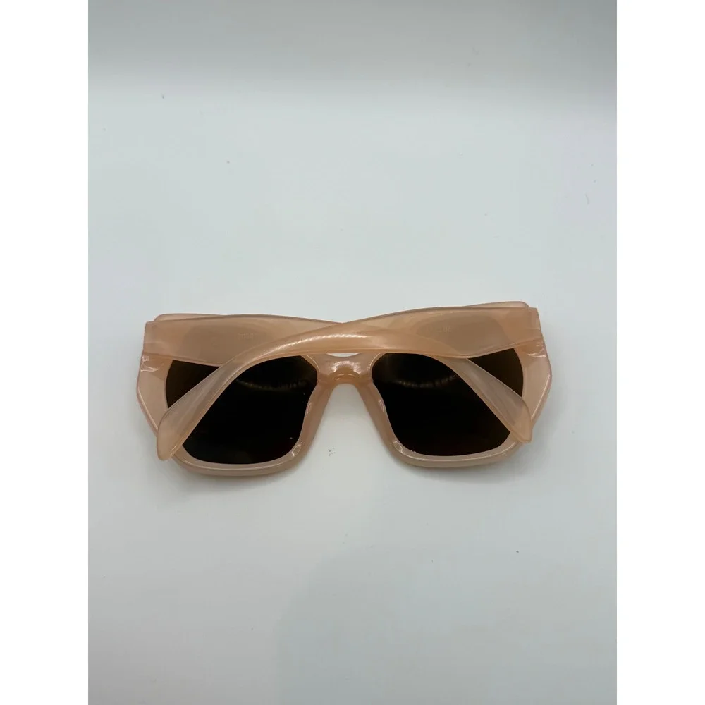 Chic Oversized Fashion Sunglasses Women Peach Tone Square Lenses Prada‎ Style